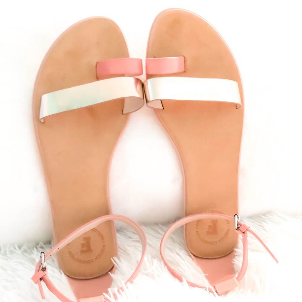 French connection toe loop flat sandals